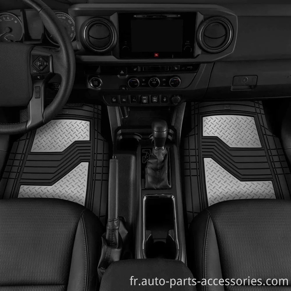 Tapis de plancher en caoutchouc robustes pour le camion SUV de voiture et la protection contre les intempéries de Van-All, avant et arrière avec talon et pincement antidérapants, garniture, garniture